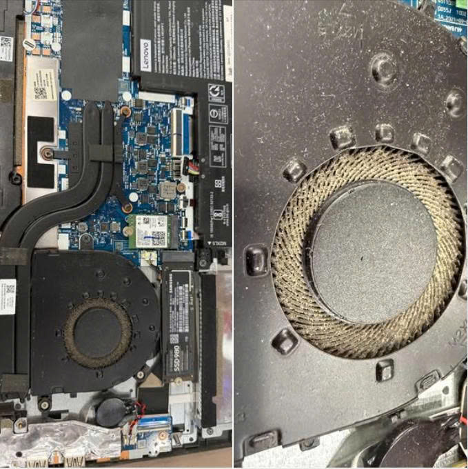 Laptop khách đã vệ sinh và thay keo